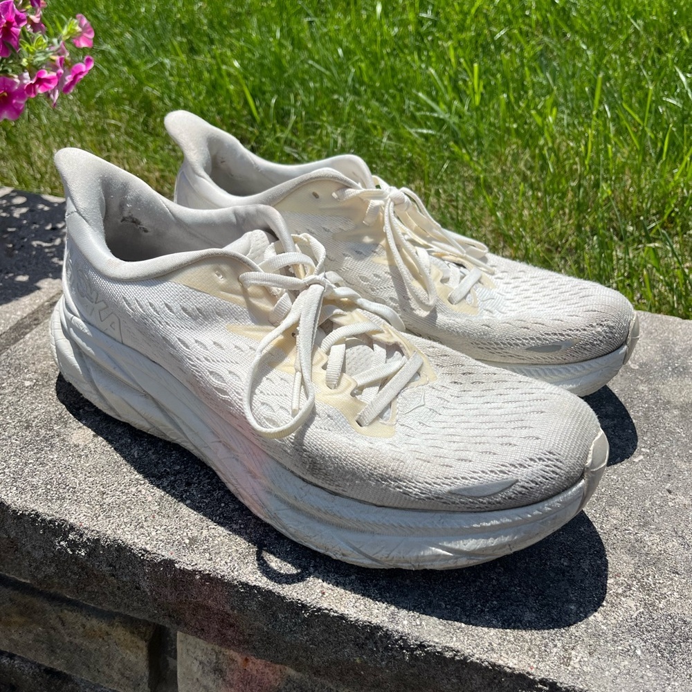 Hoka White Athletic Running Sneaker, used